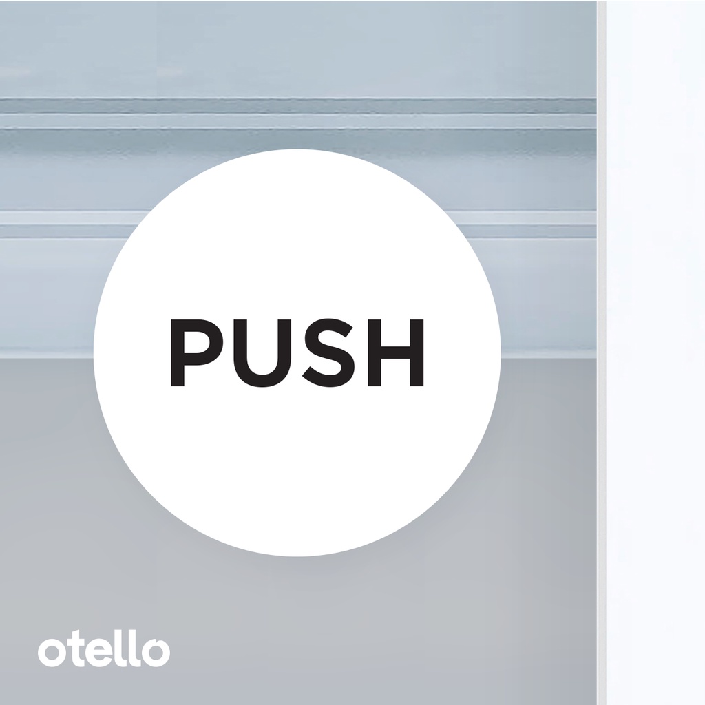 Acrylic Sign Push Pull Bulat Minimalist Signage Board Label Akrilik Pintu Tempel Sticker Pintu Kafe Restoran Kantor Gedung