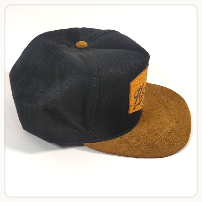 Topi Snapback kanvas Premium T1 Baseball Hitam