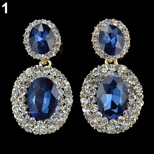 Hu Hu Hu Hu Hu Alat Bantu Pasang Kacamata♡ Anting Tusuk Gantung Bentuk Oval Geometri Hias Berlian Imitasi Gaya Vintagemewah Untuk Wanita