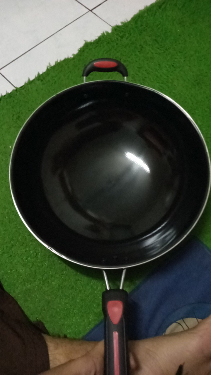 Wajan Enamel Gagang & Kuping Hitam Kwalii Penggorengan Texania 34 Cm Anti Lecet