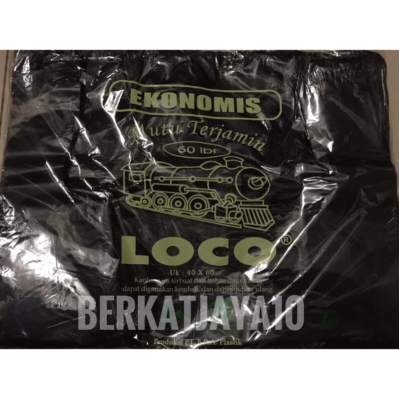 Kantong Plastik Kresek 40x60 Loco Ekonomis Hitam Tipis isi 50 pcs