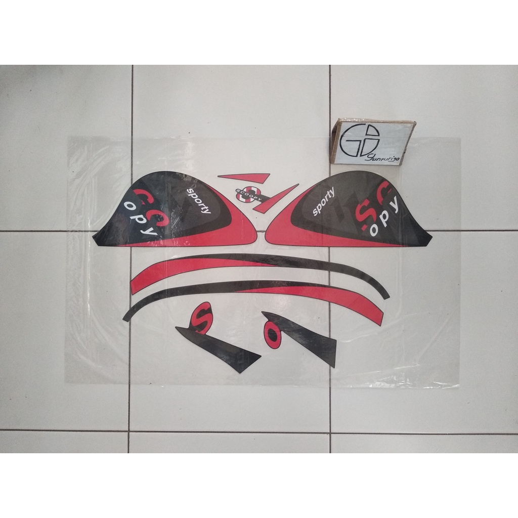 Striping Sticker Lis Honda Scoopy Sporty 2021 2022 Hitam Original