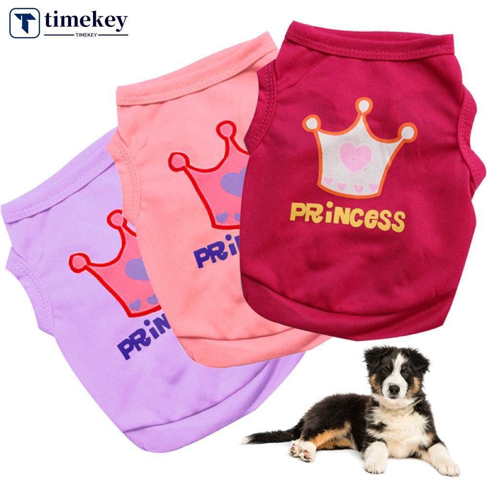 Timekey Rompi Anjing / Kucing Peliharaan Motif Tulisan Princess Ukuran XS-L G6M4