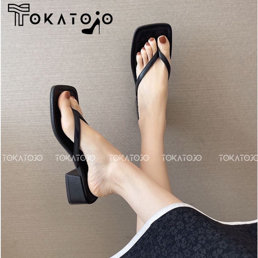 Sandal Heels Wanita terbaru 2022 Kekinian Korean style Realpict Sandal Wanita Cassual terbaru model jepit simple Trendy Sandal Hak tahu wanita 3 cm terbaru Sandal heels wanita