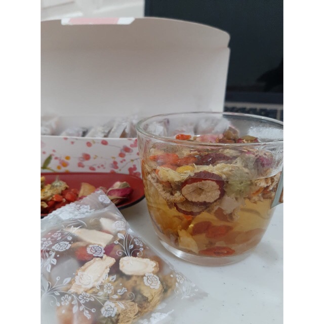 

Ginseng Treasure Healthy Tea per pack 20rb, beli 10pack 180
