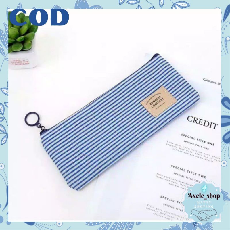 [ COD ]Tempat pensil Bonheur Constant / Pouch ATK / Pouch Organizer-Biru