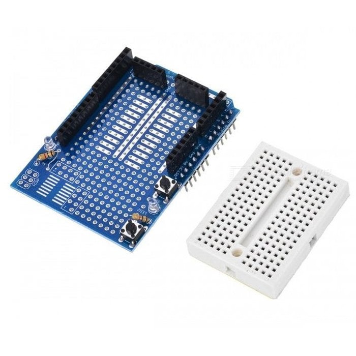 ARDUINO UNO Proto Shield prototype expansion with Mini Breadboard