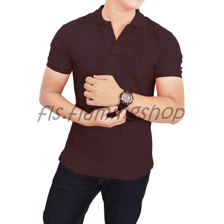 Polo Shirt Coklat/Tshirt Polo/Kaos Kerah Polo/Kaos Polo/PoloShirt/Kaos Berkerah/Baju berkerah
