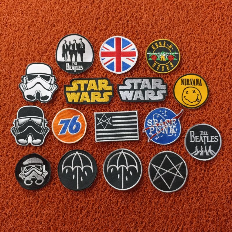 Patch bordir mini musik untuk di jaket / fashion lainnya.