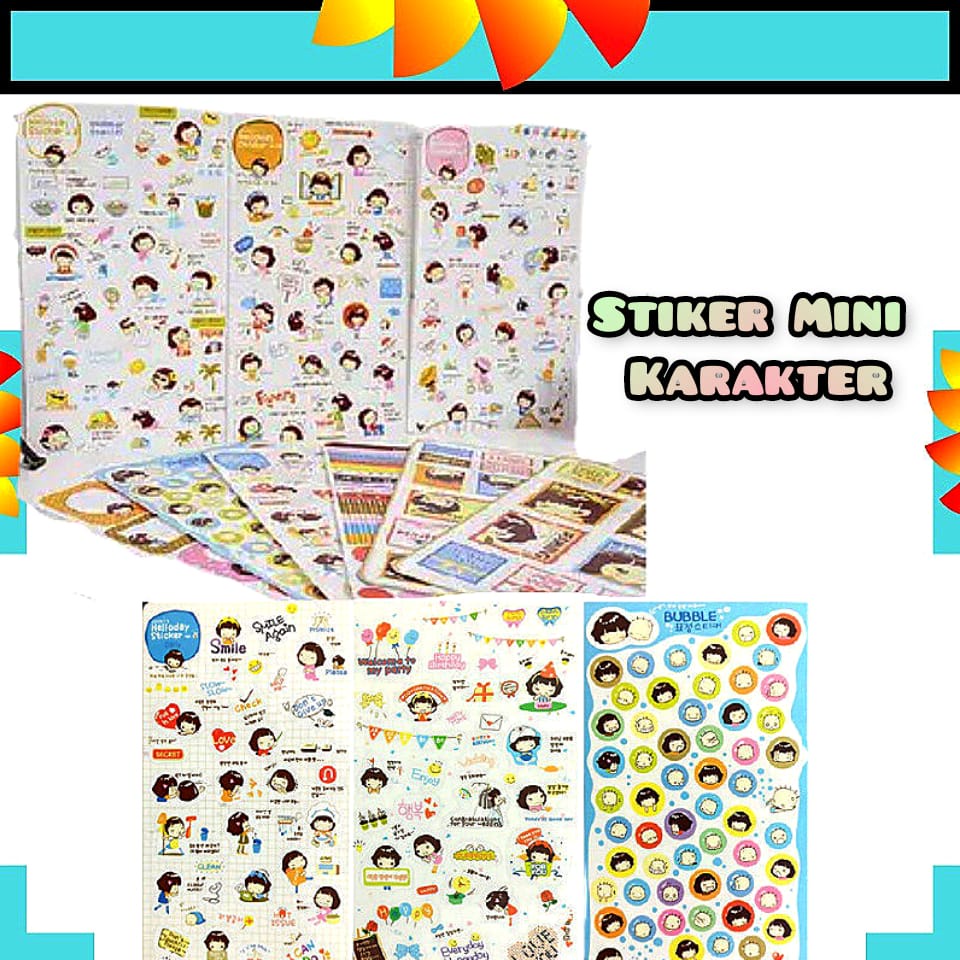 KR 3 Stiker Sticker Mini Lucu Mungil Emotikon Emoticon Motif Korea Korean Vintage Untuk Tempelan Buku kertas Case Casing Chasing HP Handphone Vintage Toples Botol Seticker Tumbler Gelas Buku Diary Kado Unik Murah