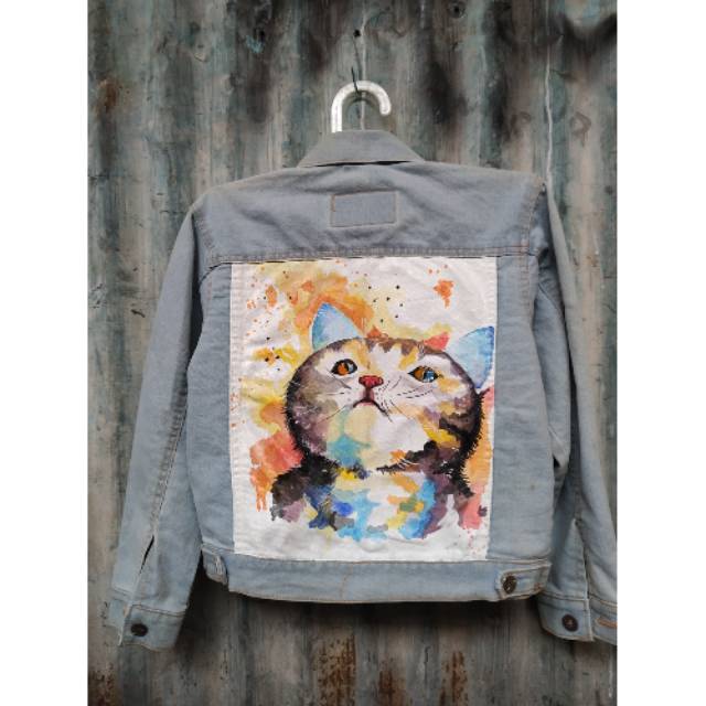 JAKET JEANS DENIM LUKIS