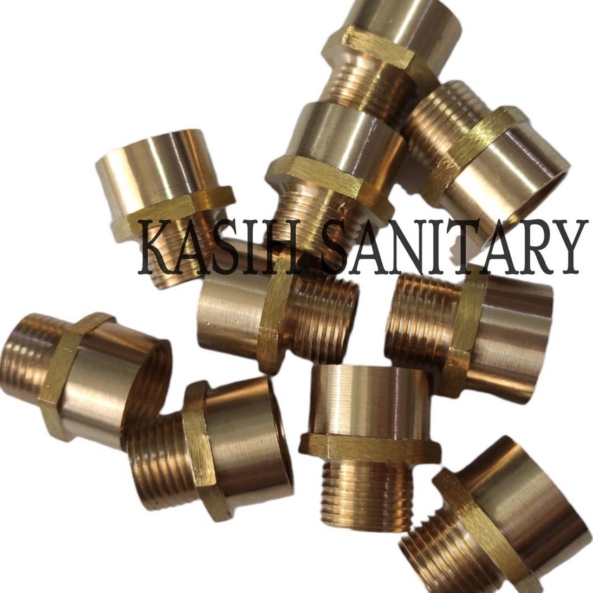 Sok drat luar dalam 1/2inch X 3/4 inch sok drat kuningan luar dalam murah