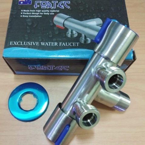 KRAN SHOWER F SS CABANG 2 KEPALA KRAN 1/2&quot;/Kran Keran Shower Mixer Double SS/WATER FAUCET