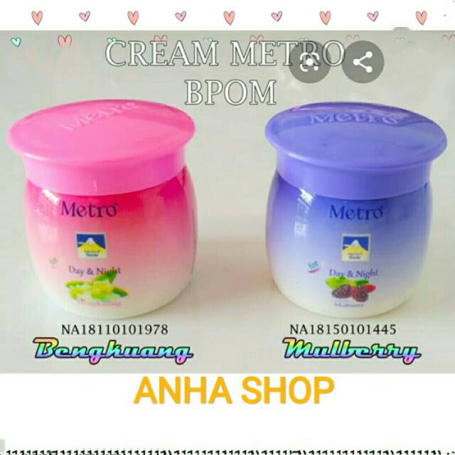 Cream Metro 45 gram . Metro Snow. Haselin . Pelembab . Hazeline Alami .