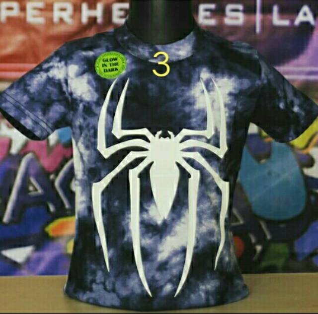 Kaos Superhero Anak Laki Laki Glow In The Dark