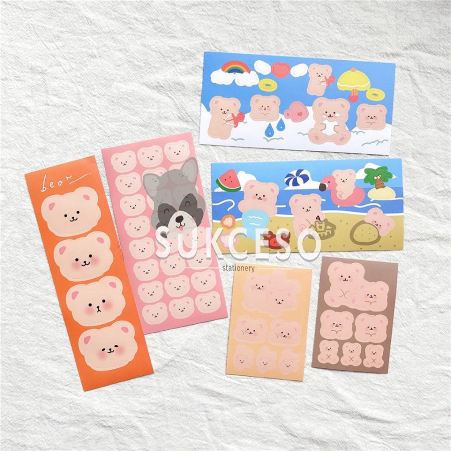 

Sweet Teddy Bear Diary Deco Stickers / Sticker Stiker Kertas Motif Lucu Unik Murah