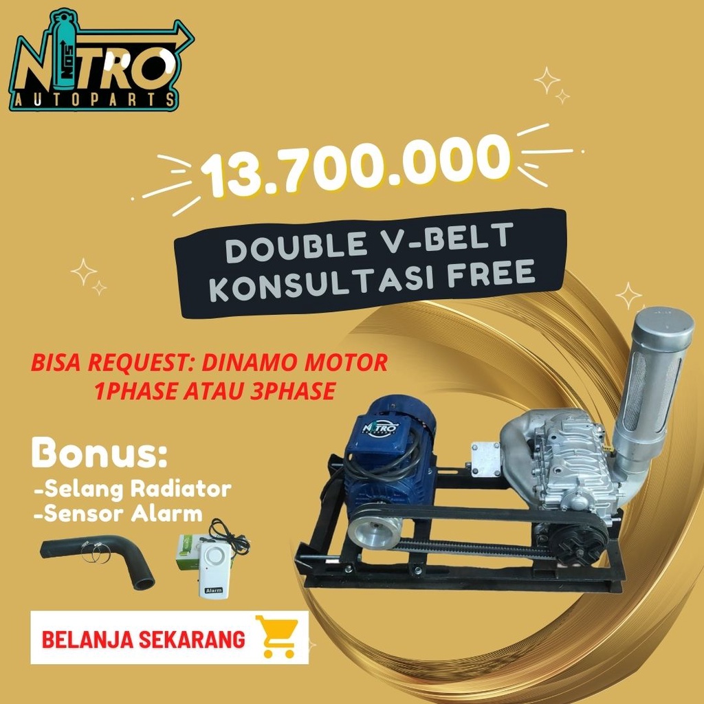 Blower Supercharger Amr1500 Dinamo 3hp Rpm2800 Double Pulley 3Phase/1Phase