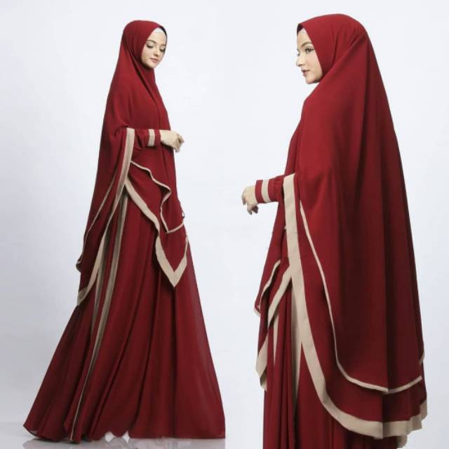Baju Gamis Set Syari Set Wanita Hijab Jilbab Pesta Jumbo Syari  Eldiaz 2 KH7035