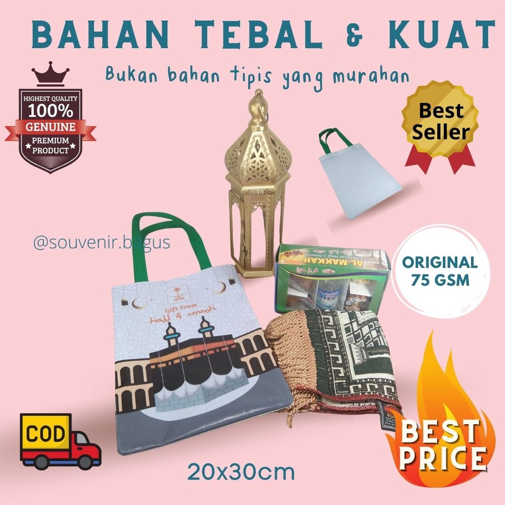 Tas Souvenir Haji Umroh Oleh Oleh Goodie Bag Haji Umroh Manasik Haji Mabrur Arab Mekah Madinah Gifts Jakarta Kudus Murah 20x30cm Ready Stock