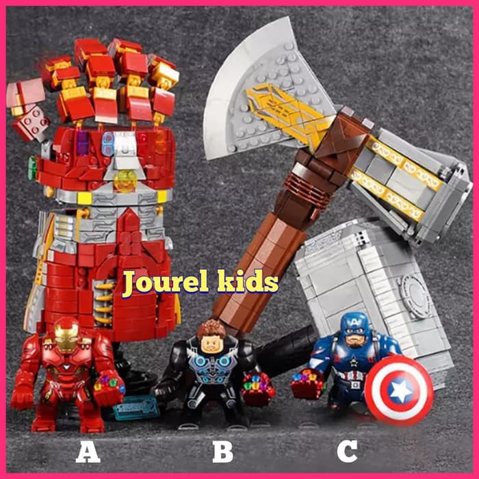 JK -  Mainan Lego Gauntlet Ironman Palu Captain America Kapak Thor Stormbrek