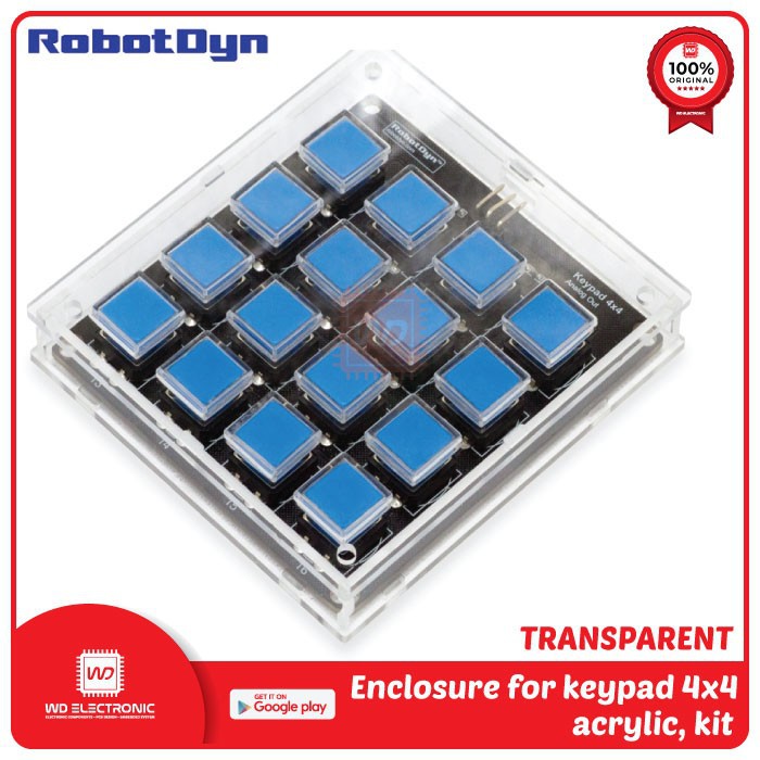 RobotDyn enclosure for keypad 4x4 acrylic kit