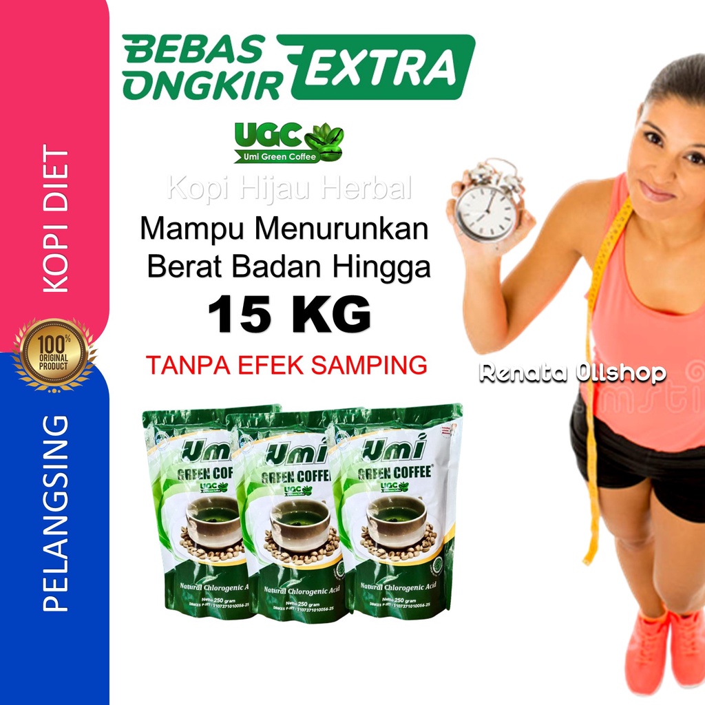 Umi Green coffee Original Pelangsing Diet Pembakar Lemak Penurun Berat Badan Ampuh BPOM Aman Ampuh H