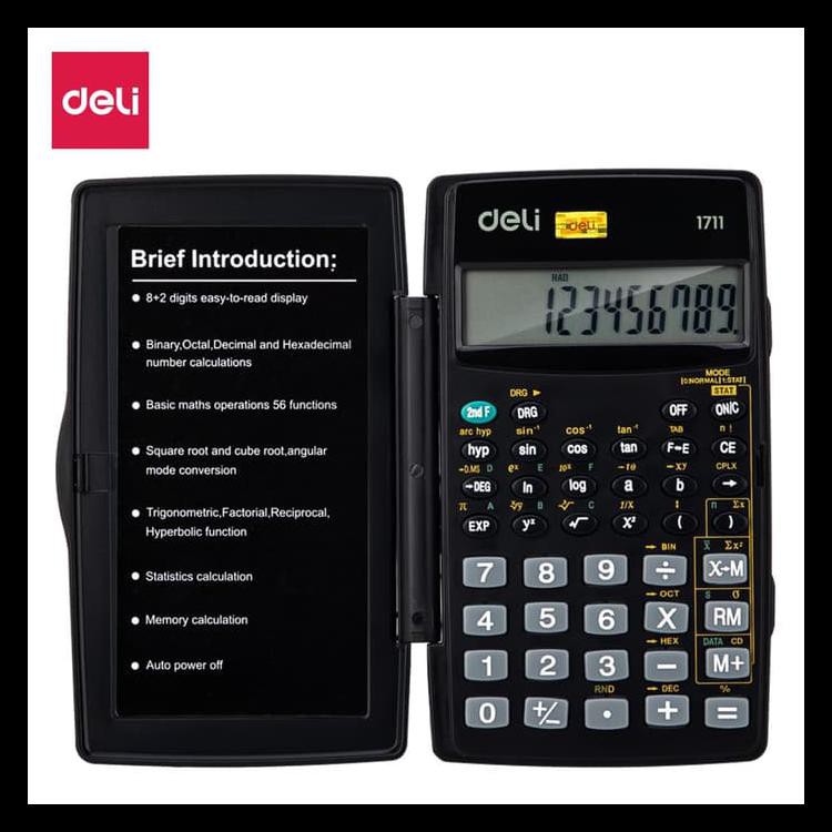 

Diskon Deli E1711 Calculator/Kalkulator-56F Scientific Calculator 8 2 Digits Keren