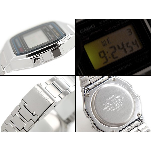 Casio Original A158WA-1DF Jam Tangan Unisex - Digital - Stainless- Silver