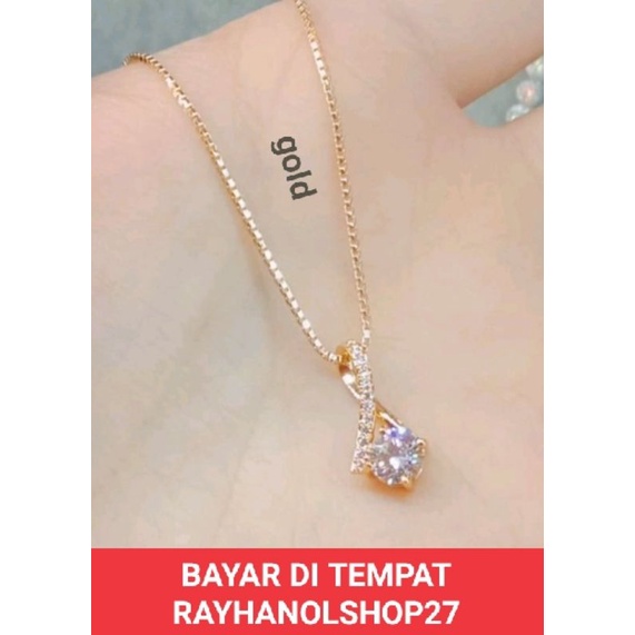 KALUNG LIONTIN TITANIUM ANTI KARAT LAPIS EMAS 22K-24K ANTI ALERGI TERSEDIA PILIHAN WARNA DAN UKURAN