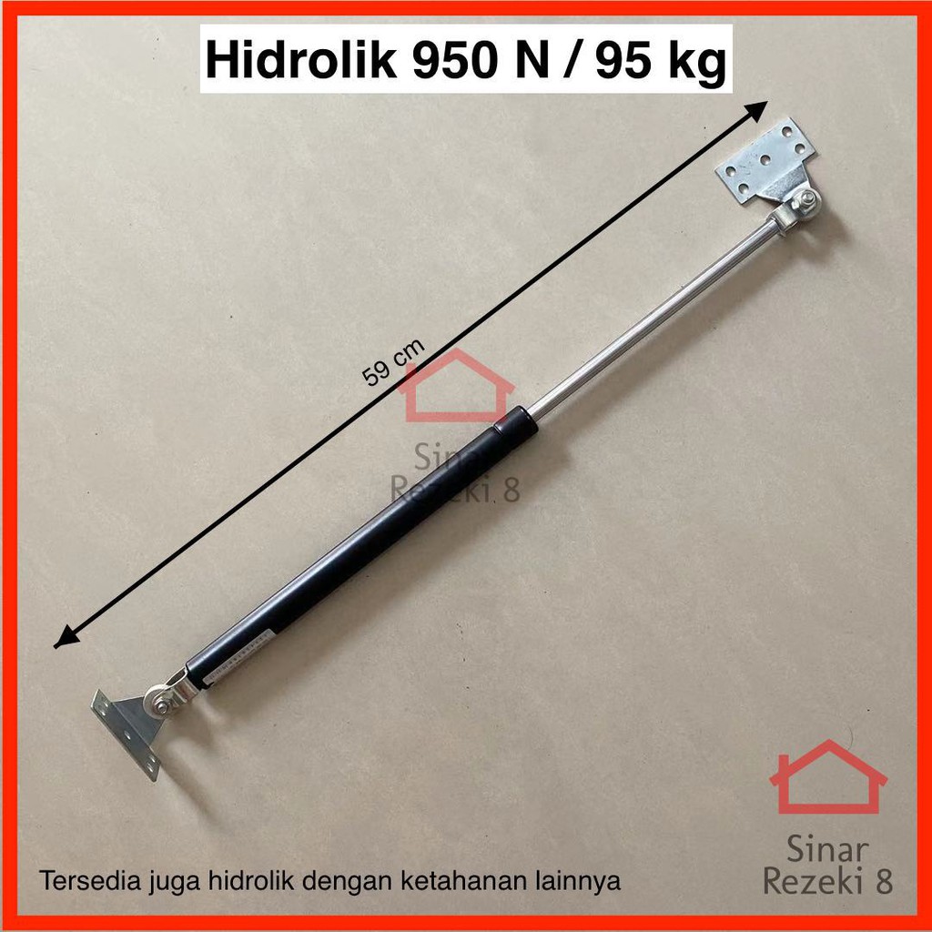 Hidrolik Gas Spring 950N 95 Kg Pintu Panjang Ranjang Tempat Tidur Jendela 900N 950 N 59 60 cm