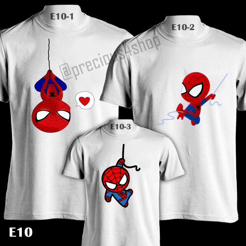 Cute SPIDERMAN Chibi Marvel DC | Kaos Couple | Family T-Shirt