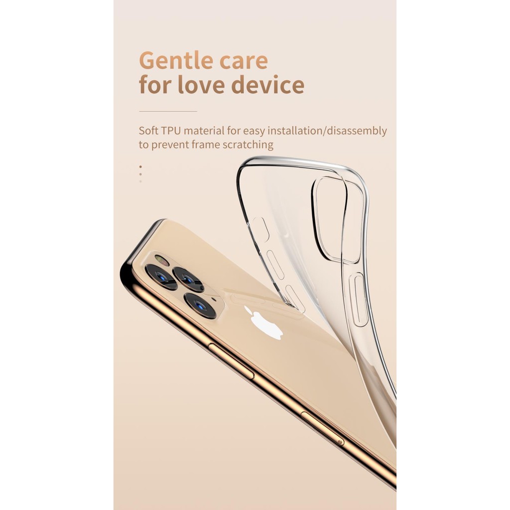 TOTU iPhone 11/11 Pro/11 Pro Max Case Slim Tipis Transparent Casing Bening
