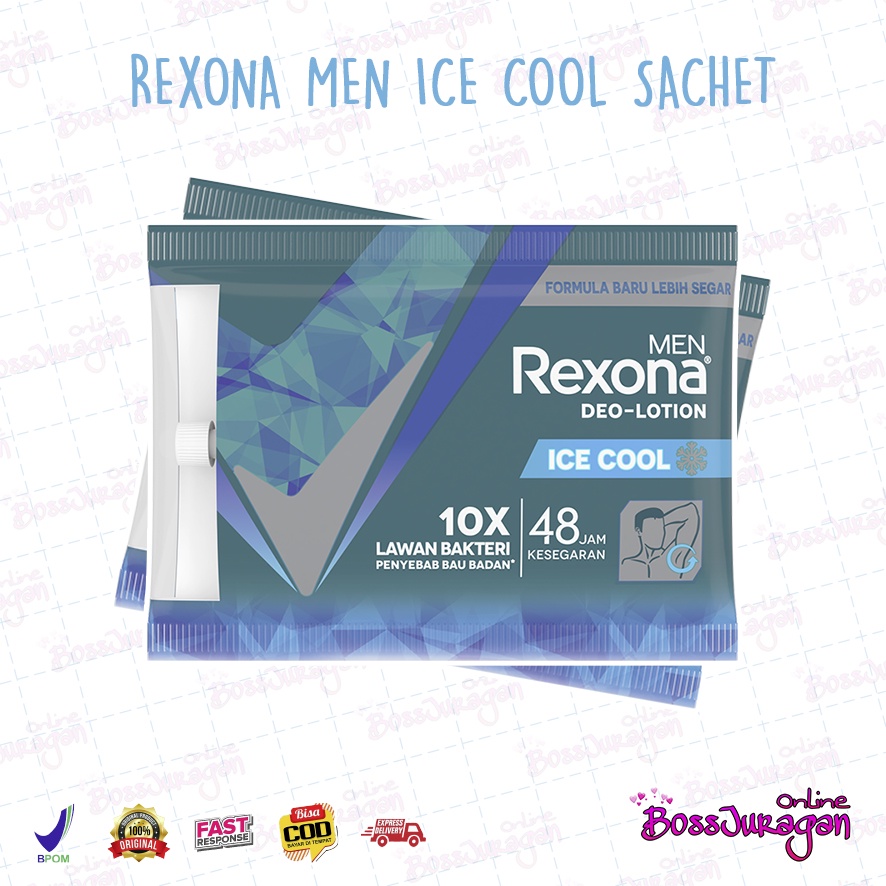 (BOSS) (Sachet) REXONA Men Deo Lotion Ice Cool | REXONA FREE SPIRIT 11,25gr