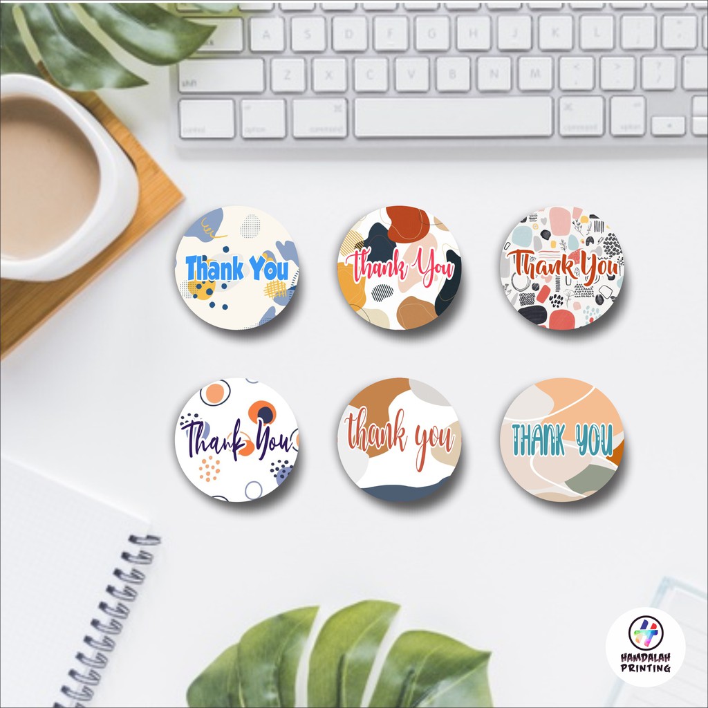 

stiker thank you label bulat, stiker terima kasih bulat ukuran 5 cm