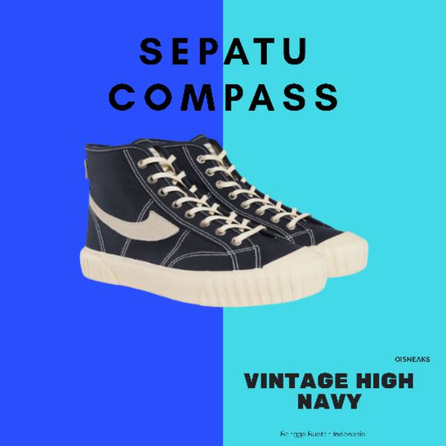 Compass Vintage High Black White / Navy / Green / Grey / Maroon / Not KPR / Gazelle / Pmp