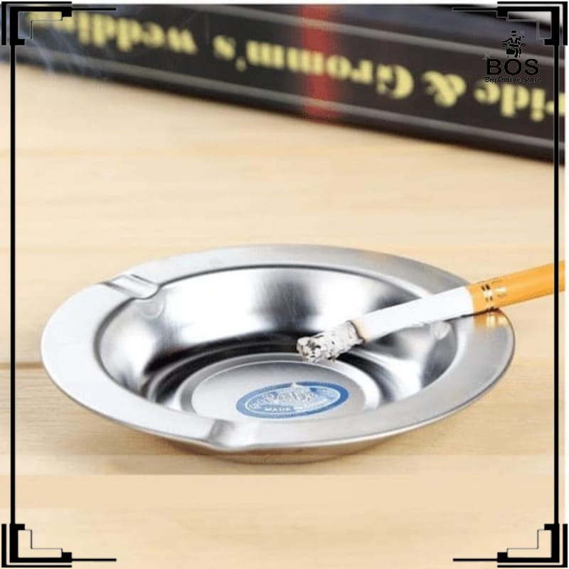 BOS  ASBAK ROKOK STAINLESS / ASBAK SENG BULAT / ASHTRAY CIGARETTE