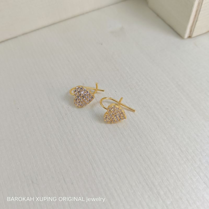 anting jepit+anting hook+anting xuping/perhiasan lapis emas