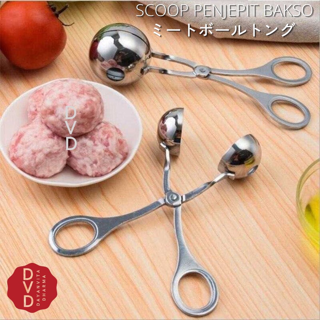 cetakan penjepit Bakso Bulat Stainless - Scoop Penjepit Bakso Bulat