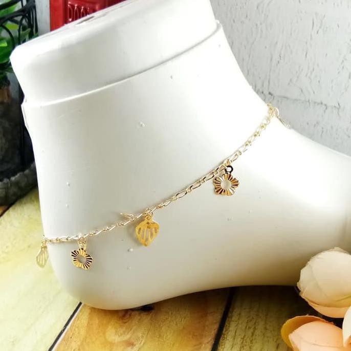 New Gg0270 - Gelang Kaki Lapis Emas 18K Karat Model India Bohemian