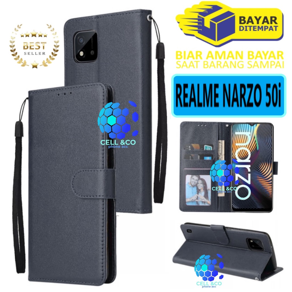 Flip cover REALME NARZO 50i Flip case buka tutup kesing hp casing flip case leather wallet