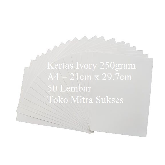

Kertas Ivory 250gram A4 isi 50 Lembar