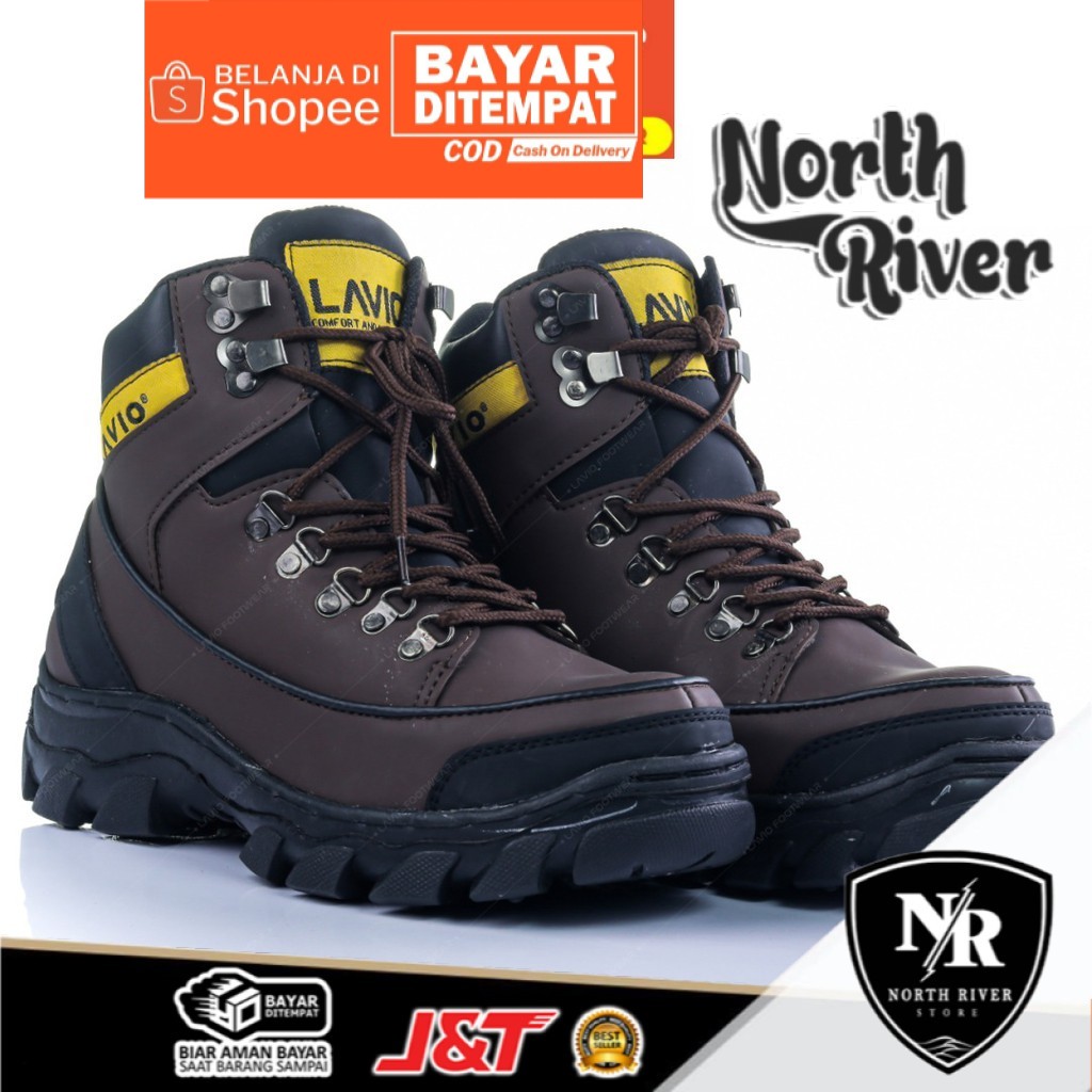 Northriver.id - SEPATU SAFETY OUTDOOR UJUNG BESI KULIT LAVIO WOOD