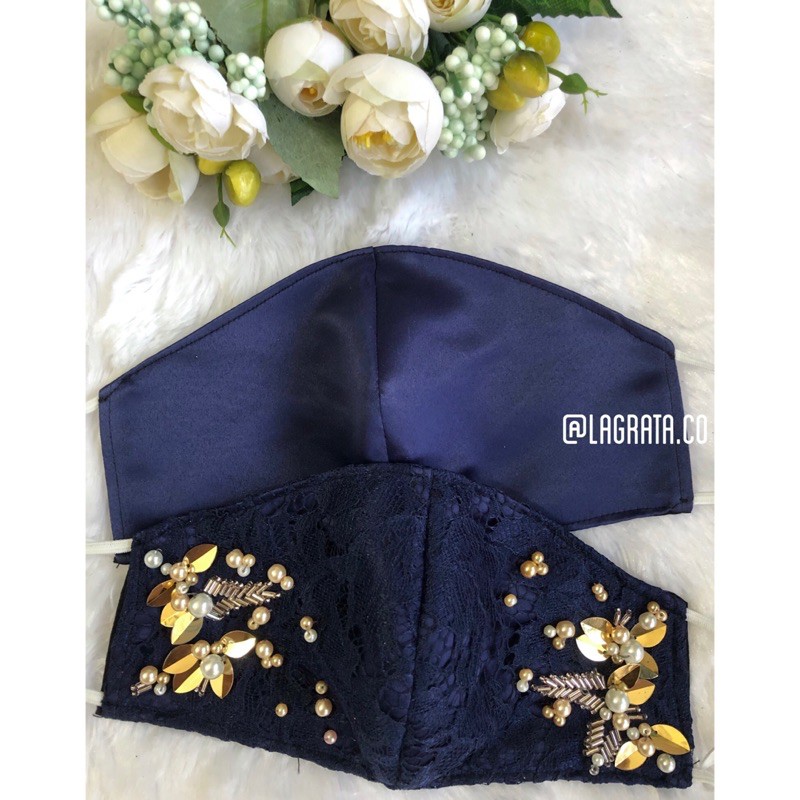 COUPLE masker brokat payet/couple masker wedding/masker pesta/masker lace/masker renda/masker payet