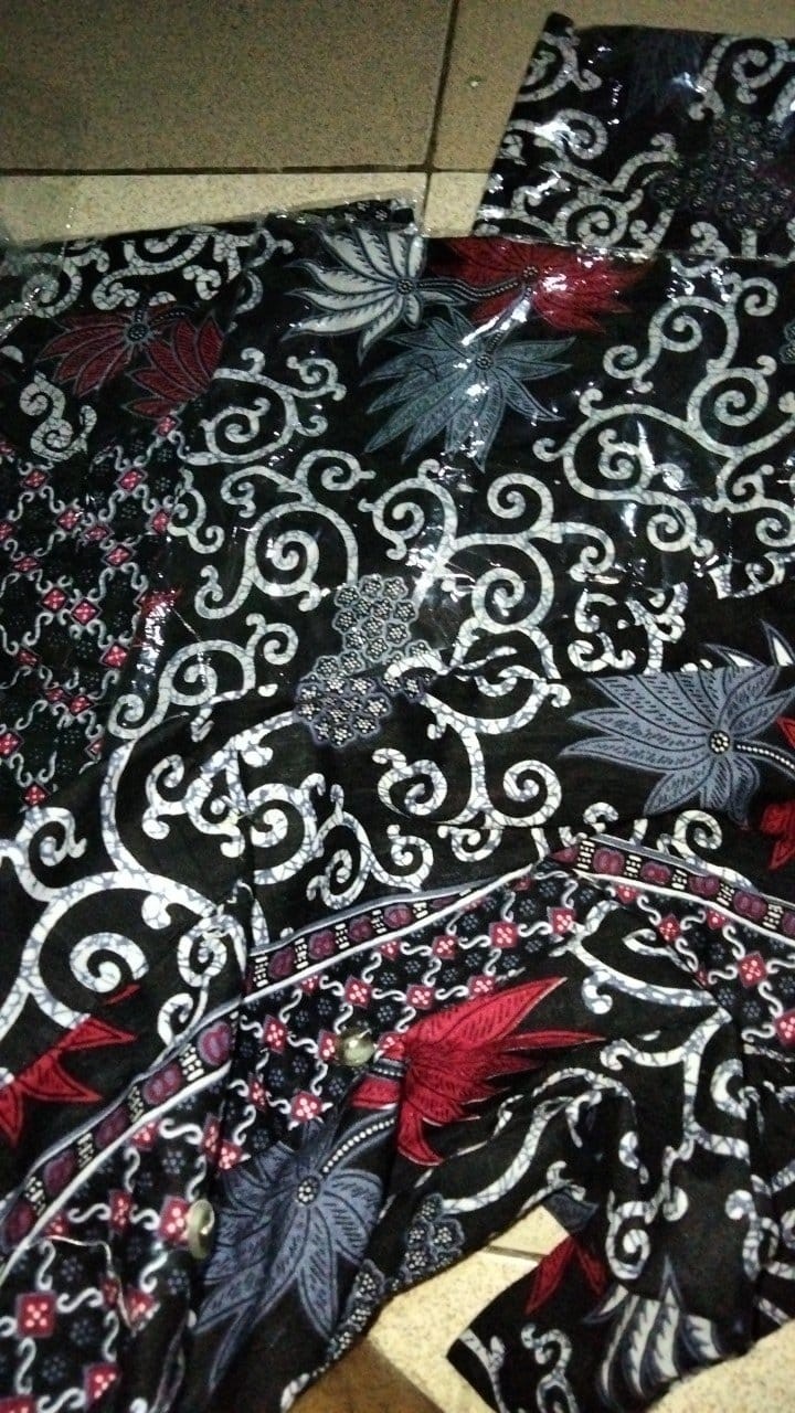 Promo Batik Couple Keluarga Sarimbit Sania Ruffle Batik Ori Ndoro Jowi Motif Kembang Langit