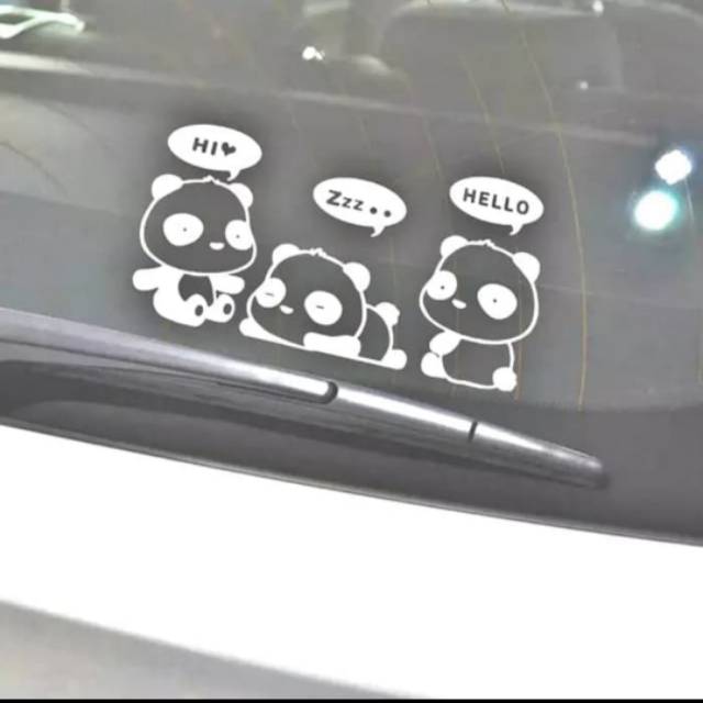 Stiker Mobil Lucu Panda Kartun Bodi dan Kaca