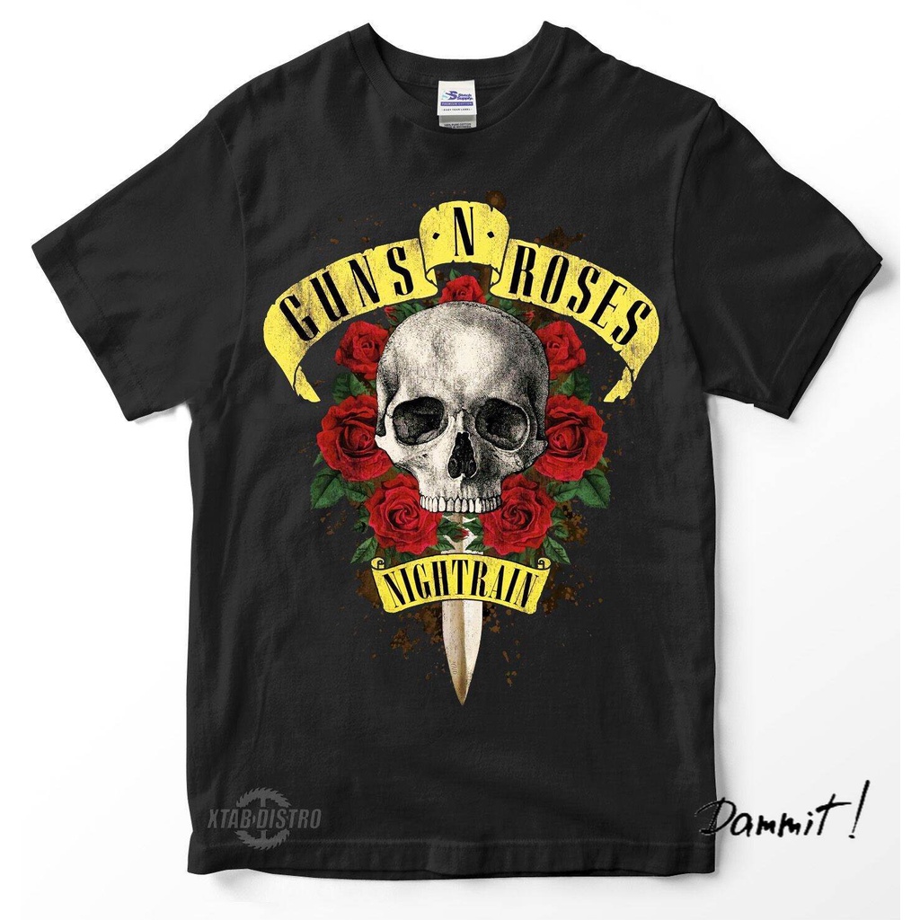 KAOS BAND GUNS N ROSES - KAOS BAND PREMIUM - HITAM - S, M, L, XL, XXL.