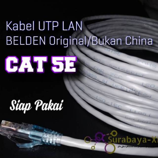 Kabel Lan UTP Belden 30 Meter 30 M 30Meter 30M Cat 5E Cat5E Siap Pakai