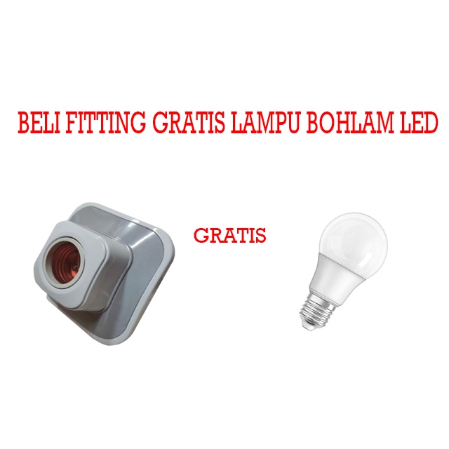 Paket Terang Terus Beli Fitting Lampu Gratis Lampu Bohlam LED Cahaya putih Hemat Energi