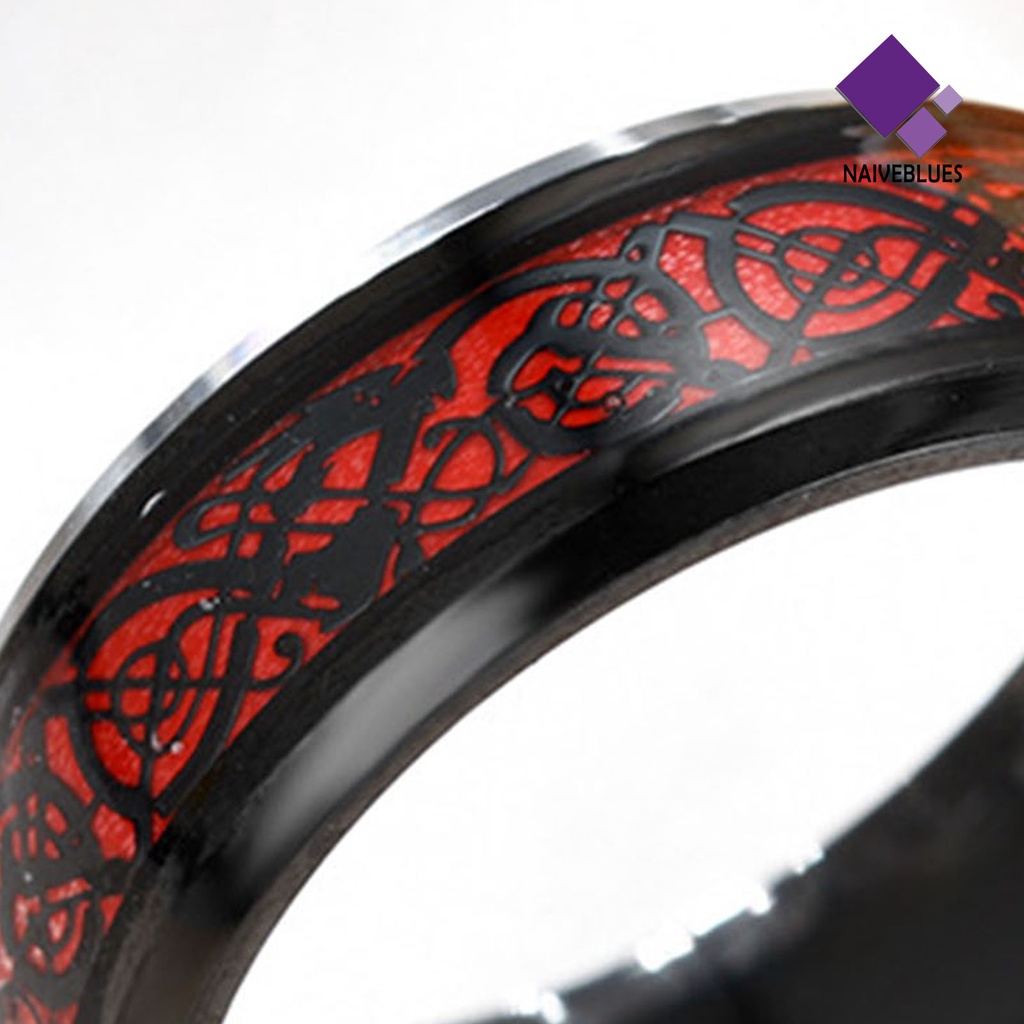 Naiveblue &gt; Cincin Motif Naga Warna Silver / Gold Untuk Perhiasan Pria / Kencan