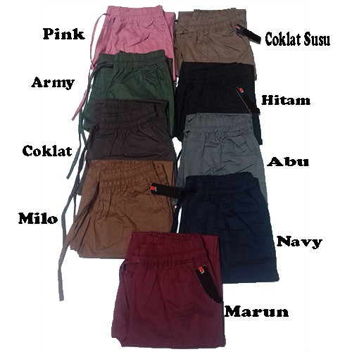 CELANA KATUN WANITA BASIC PANTS,CELANA BAGGY KERJA UKURAN STANDAR